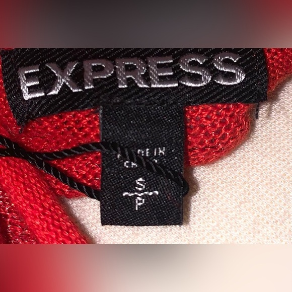 Express Cherry Red Sheer Linen Racer back Cami tank top New Small - Picture 5 of 7